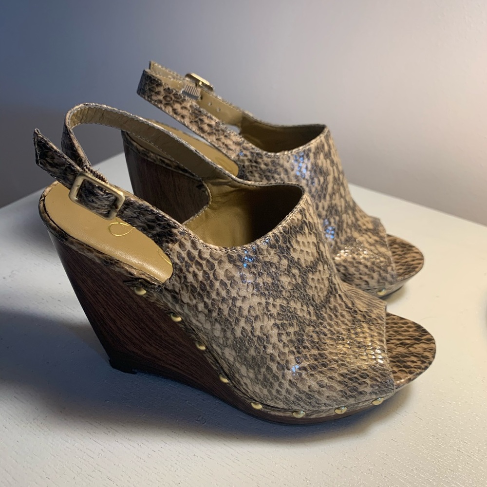 Jessica Simpson Snakeskin Wedges